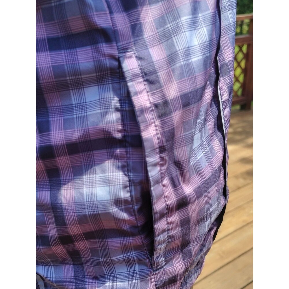 Sunice Purple & Gray Plaid Quarter Zip Pullover Weather Windbreaker Size Medium - Picture 6 of 14